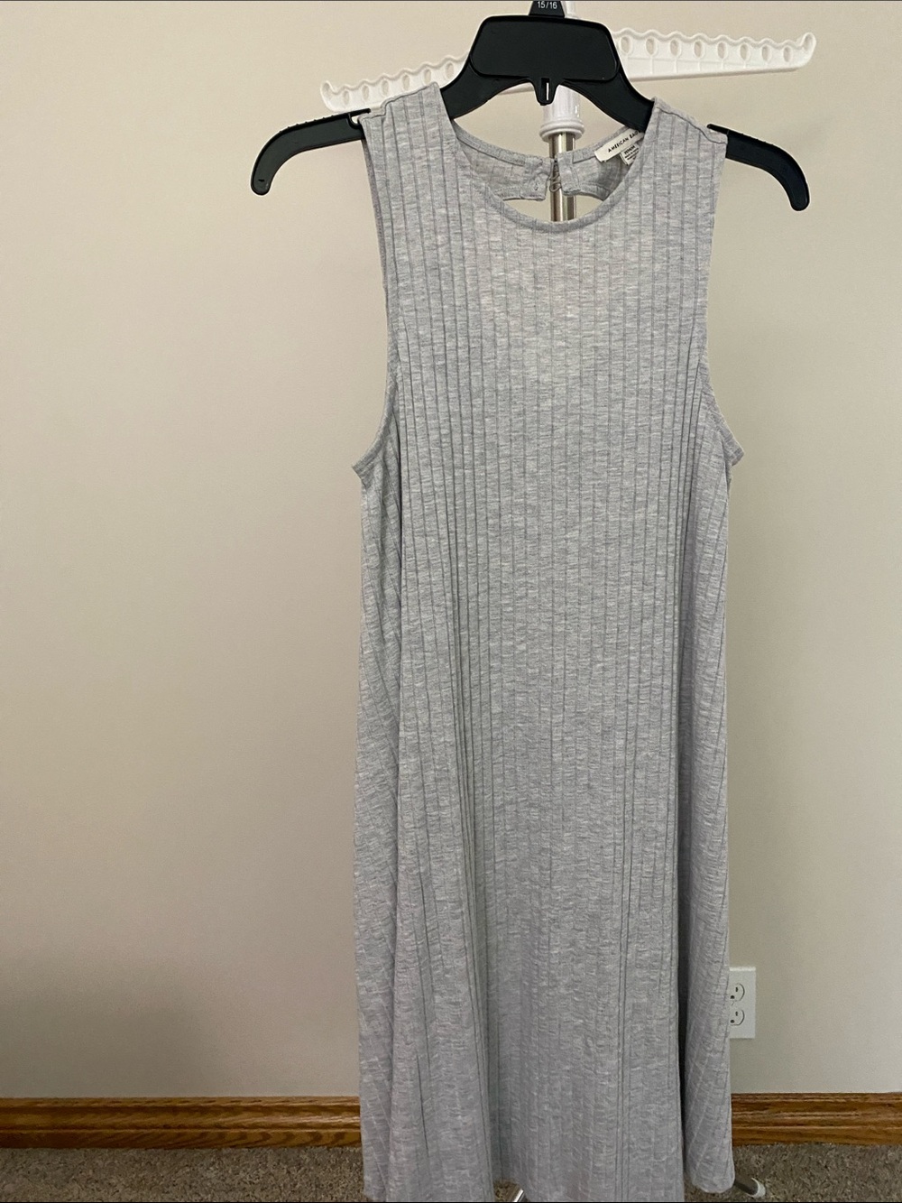 American Eagle Outfitters Sleeveless Ribbed Dress - Light Gray - Size Medium